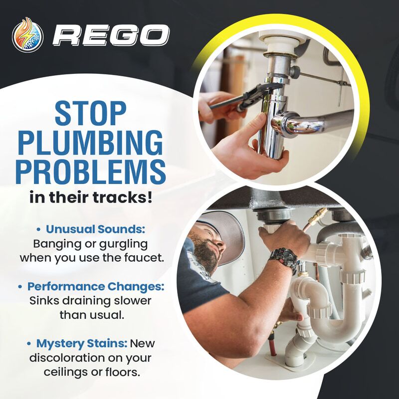 Plumber repairing sink pipes and plumbing system, highlighting common plumbing problems handled by Rego Electric Inc. in Dighton, MA.